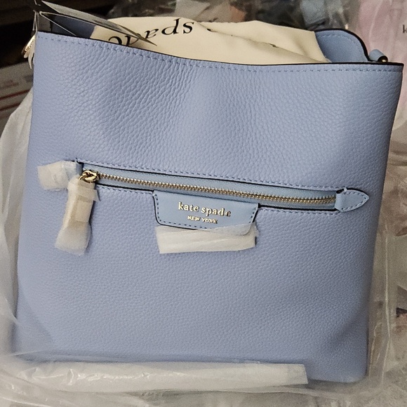 Kate Spade Blue Pebbled Leather Crossbody Has Dust Bag - Picture 3 of 5